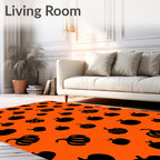 Black Pumpkin Pumpkin Patch Pattern Rug