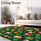 Whimsical Gnomes Pumpkins Yellow Leaves Rug