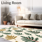 Forest Green Gold Pine Sprigs Rug