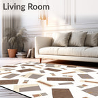 Brown Tan Earthy Wood Fragments Rug