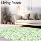 Emerald Green Floral Art Nouveau Rug