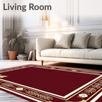 Regal Red Ornate Bells Border Rug
