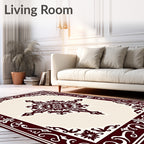 Rich Burgundy Ornamental Cross Rug