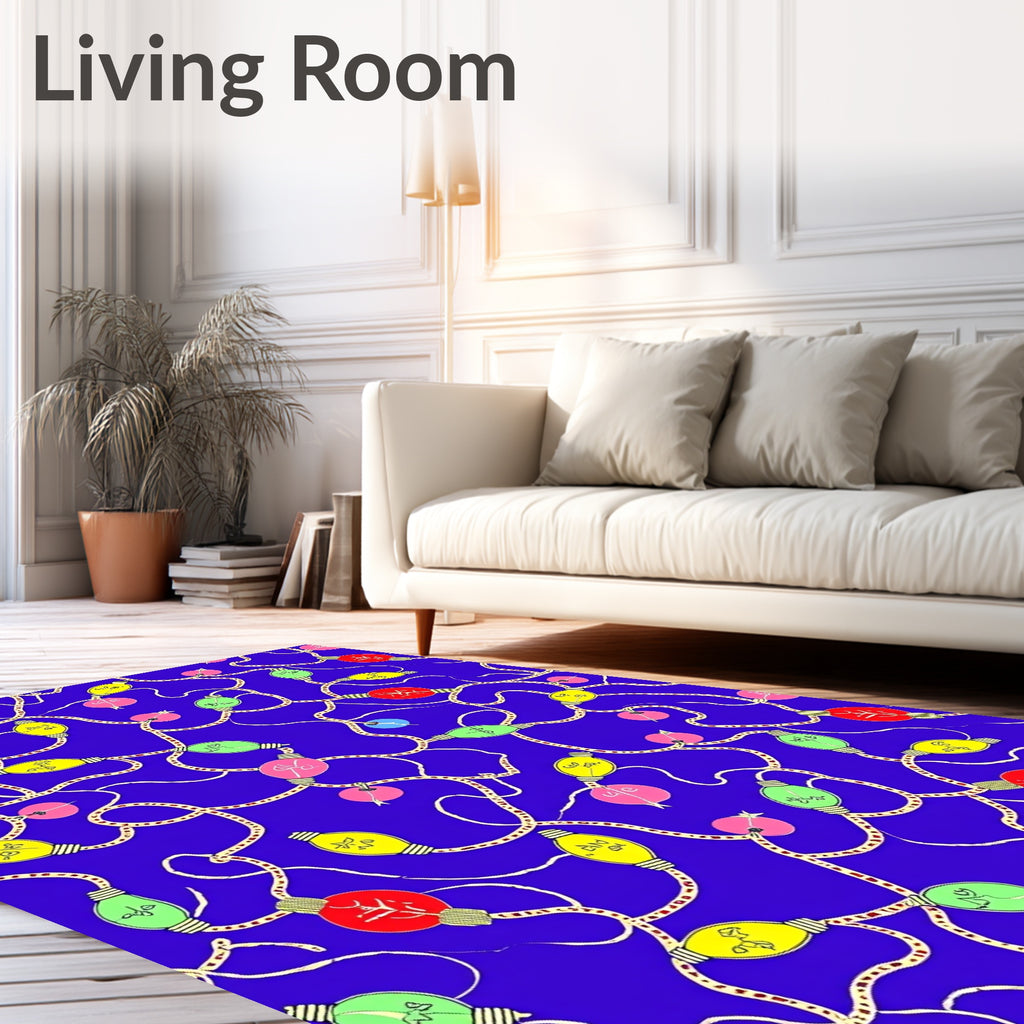 Colorful Christmas Lights Garland Rug