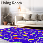 Colorful Christmas Lights Garland Rug