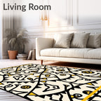Yellow Black Bunting Whimsical Icons Rug