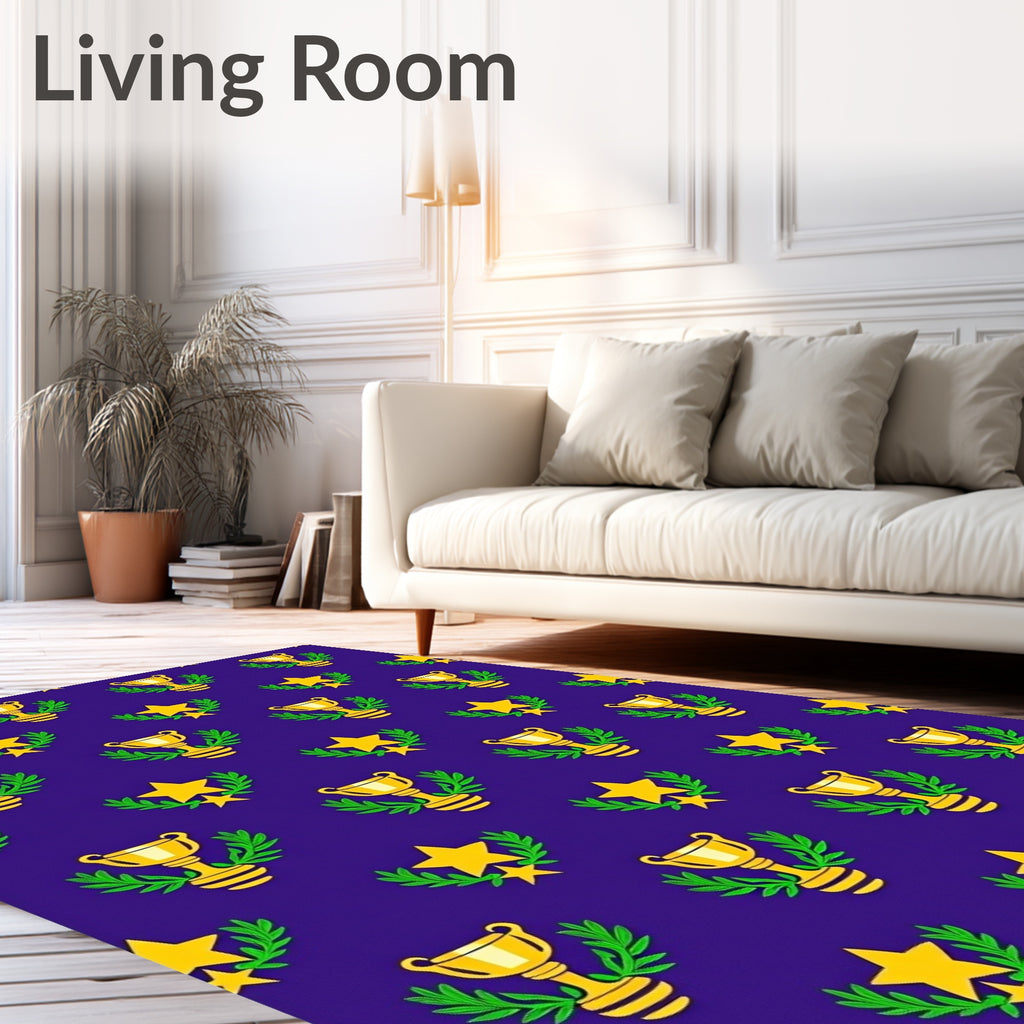 Golden Trophies Star Laurel Wreath Rug