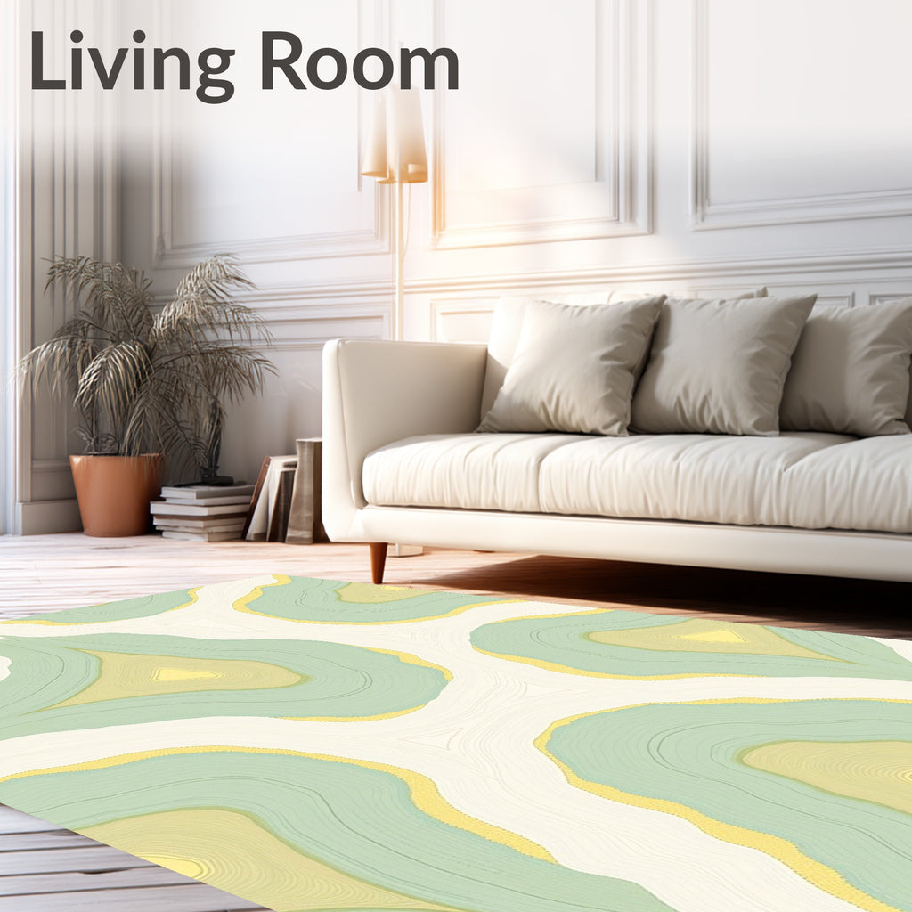 Soft Sage Agate Organic Layers Rug
