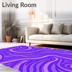 Vibrant Purple Swirls Abstract Rug
