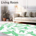 Emerald Green Floral Fairy Imprint Rug