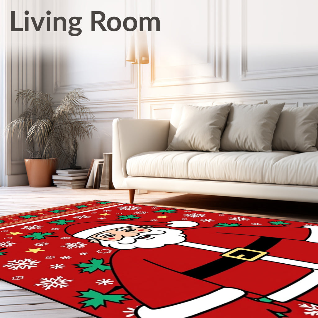 Merry Santa Claus Snowflake Star Rug