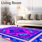 Vibrant Pink Floral Medallion Rug