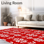Crimson White Floral Stairway Rug