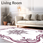 Mauve Art Nouveau Floral Sunburst Rug