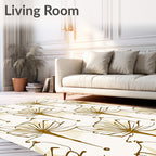Gold Fan Flower Outline Rug