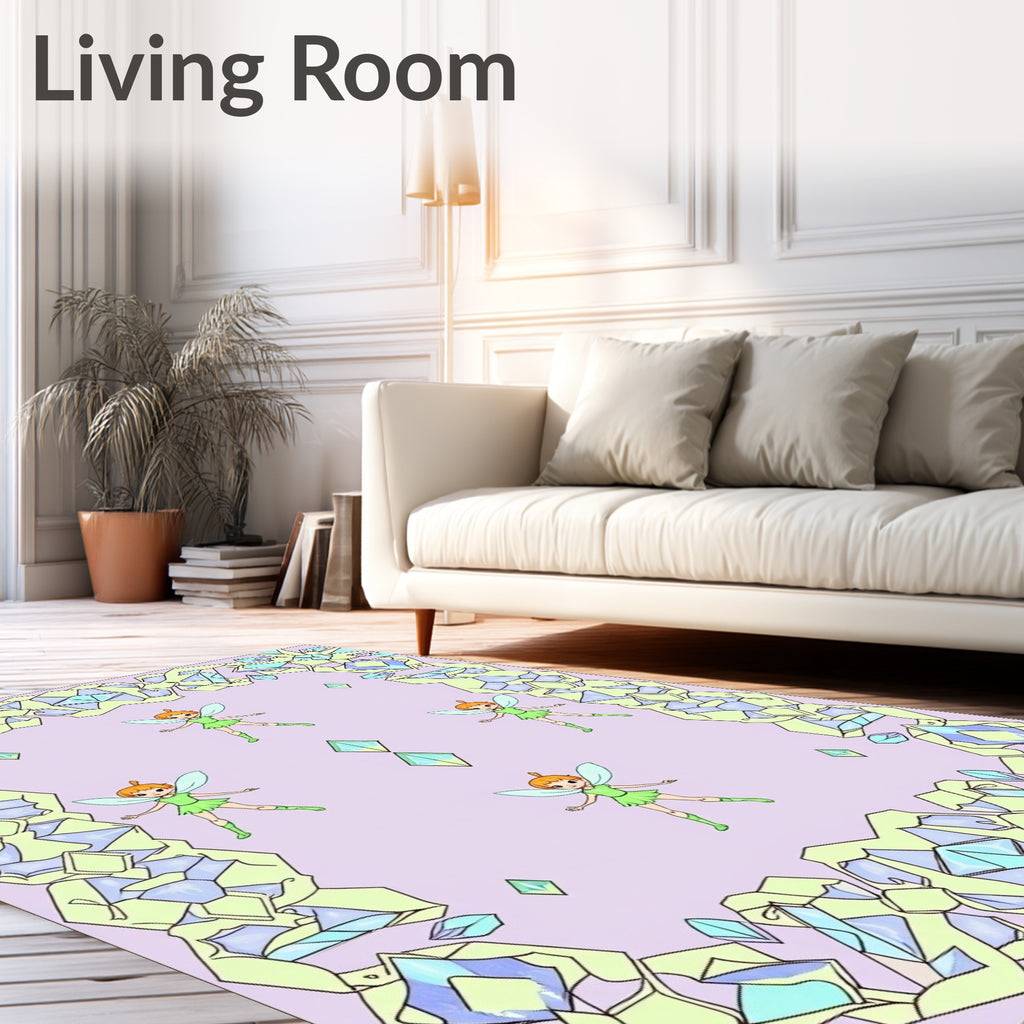 Whimsical Fairy Crystal Gem Border Rug