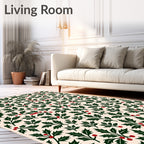 Festive Holly Berry Garland Pattern Rug