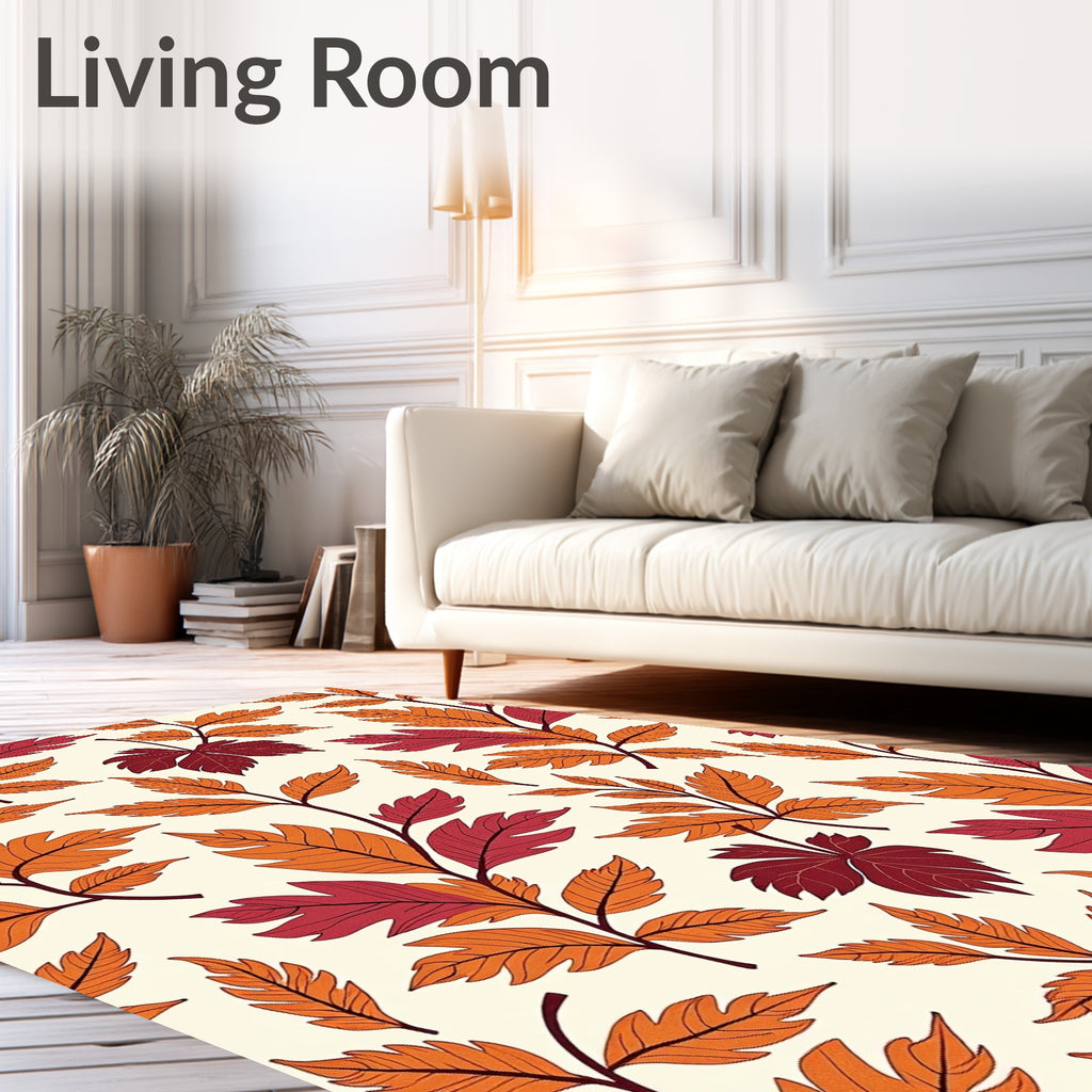 Autumn Leaf Branch Repeating Pattern Rug