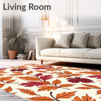 Autumn Leaf Branch Repeating Pattern Rug
