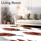 Earthy Red Leafy Botanical Arrangement Rug