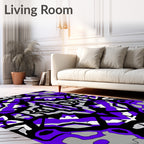 Bold Violet Organic Symmetry Rug