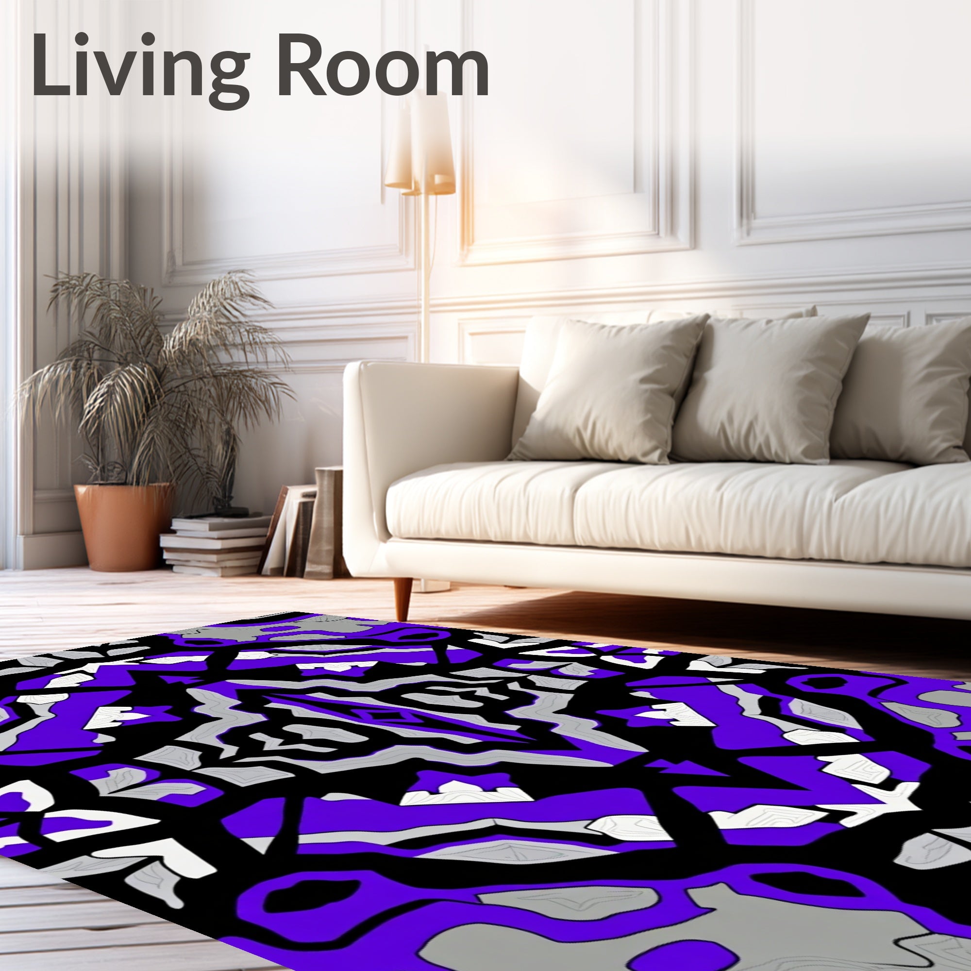 Bold Violet Organic Symmetry Rug
