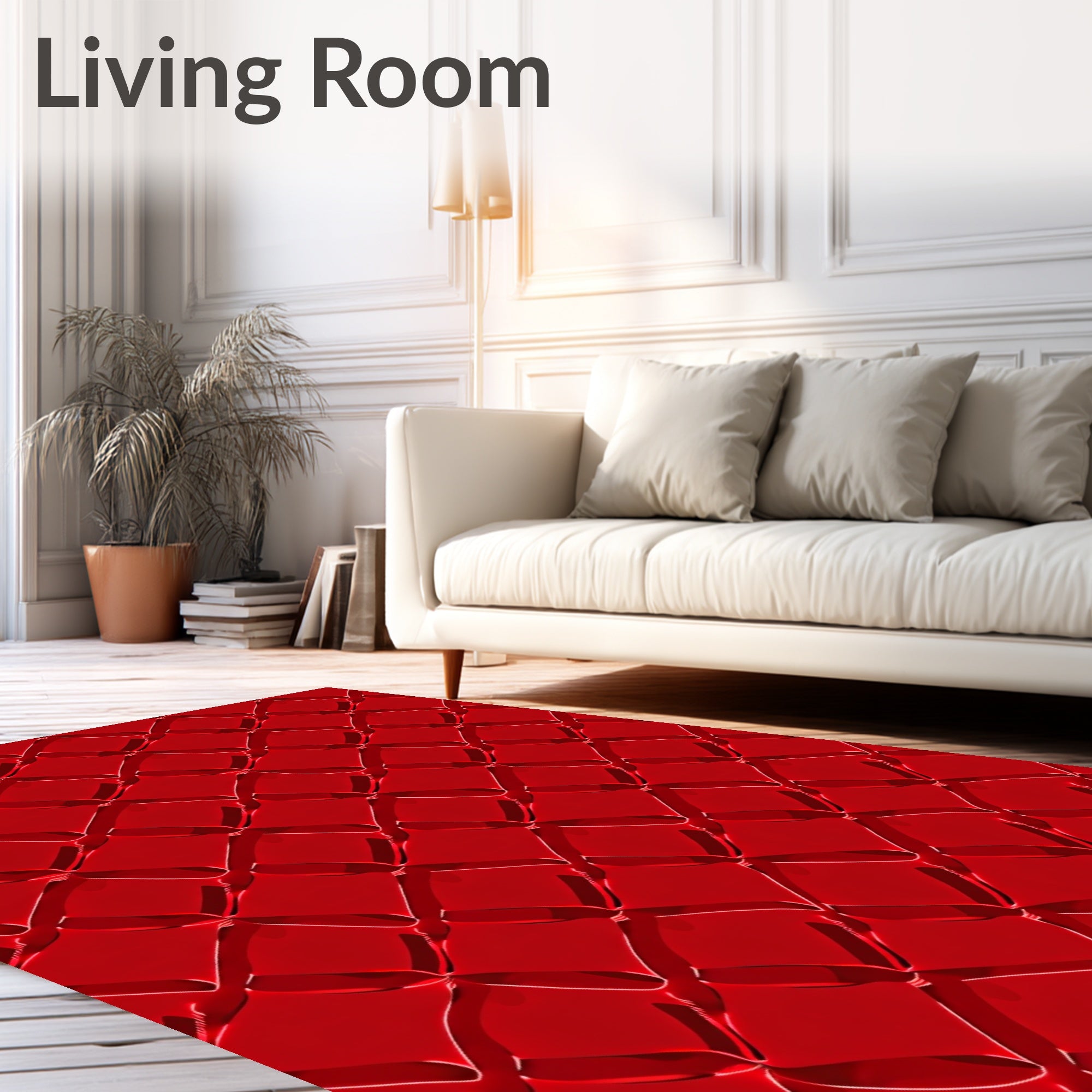 Crimson Diamond Link Texture Rug
