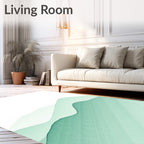 Serene Green Layered Landscape Rug