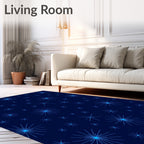 Deep Blue Radiant Starburst Cluster Rug