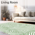 Emerald Green Swirling Lines Rug