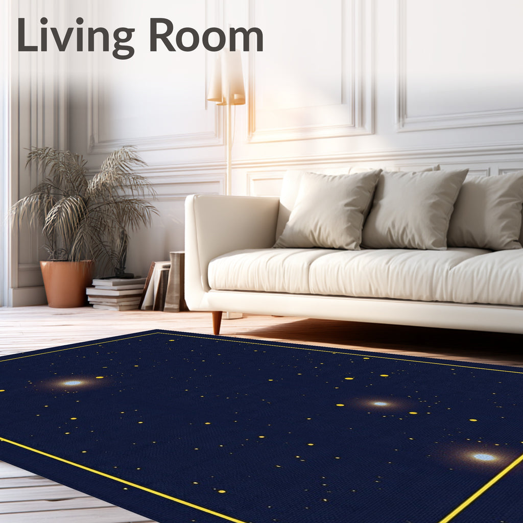 Midnight Sky Glowing Star Cluster Rug
