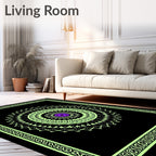 Luminous Purple Mandala Border Rug