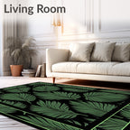 Lime Green Palm Frond Tropical Rug