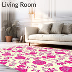 Vibrant Rose Vine Arrangement Rug