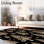 Golden Pine Trees with Stars Rug
