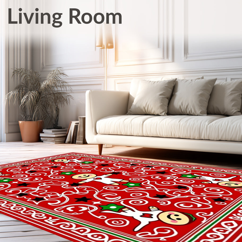 Christmas Gingerbread Man Garland Rug