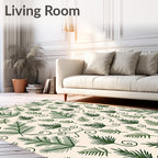 Forest Green Pine Needle Swirls Rug