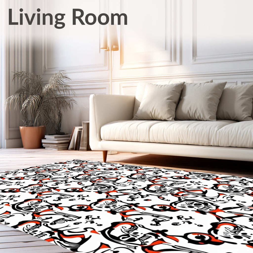 Abstract Skull And Bones Collage Rug