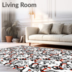Abstract Skull And Bones Collage Rug