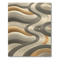Neutral Sand Golden Abstract Wavy Lines Rug