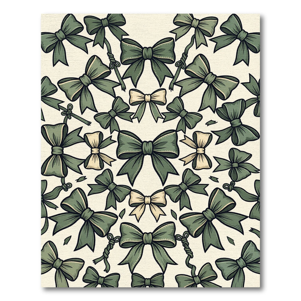 Elegant Sage Bow Ribbon Weave Rug