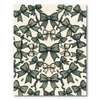Elegant Sage Bow Ribbon Weave Rug