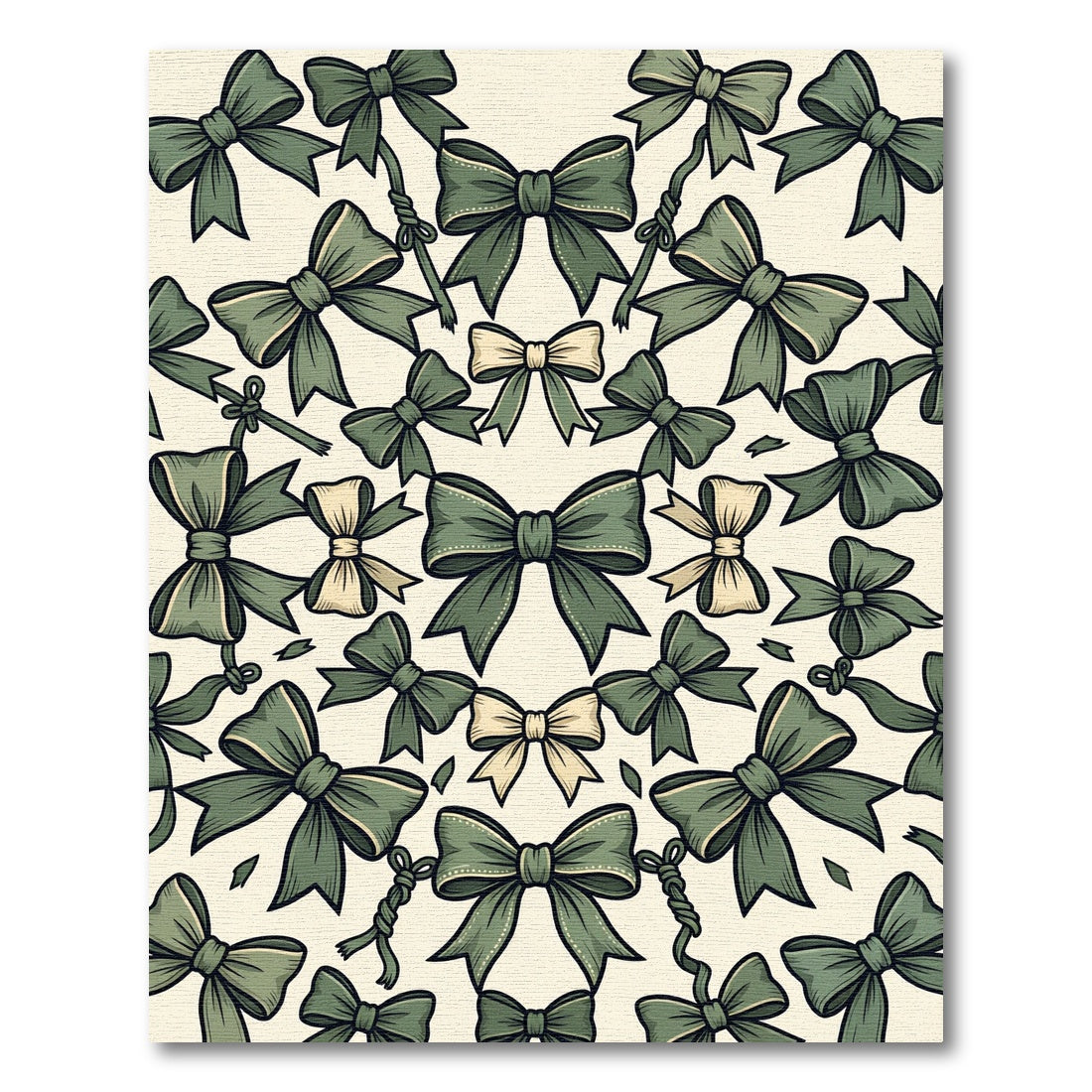 Elegant Sage Bow Ribbon Weave Rug