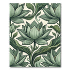 Sage Green Lotus Botanical Flourish Rug
