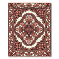 Ornate Coral Acanthus Scroll Panel Rug