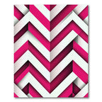 Bold Magenta and White Chevron Stripe Rug