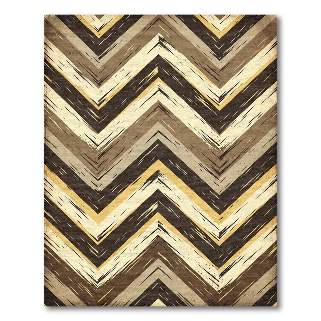 Rustic Earthy Tone Chevron Rug