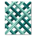 Modern Teal Intersecting Geometric Weave Rug
