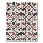 Blush Pink Crossed Arrow Geometric Heart Rug