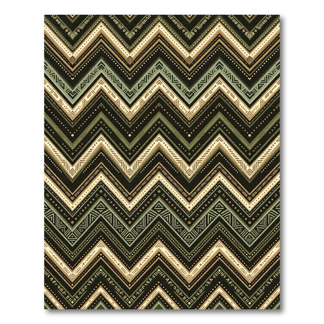Earth Tone Chevron Boho Geometric Zigzag Rug